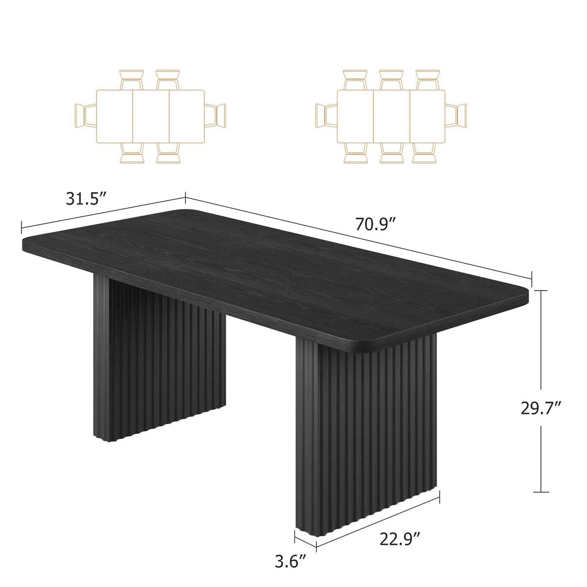 Table à manger rectangulaire néoclassique