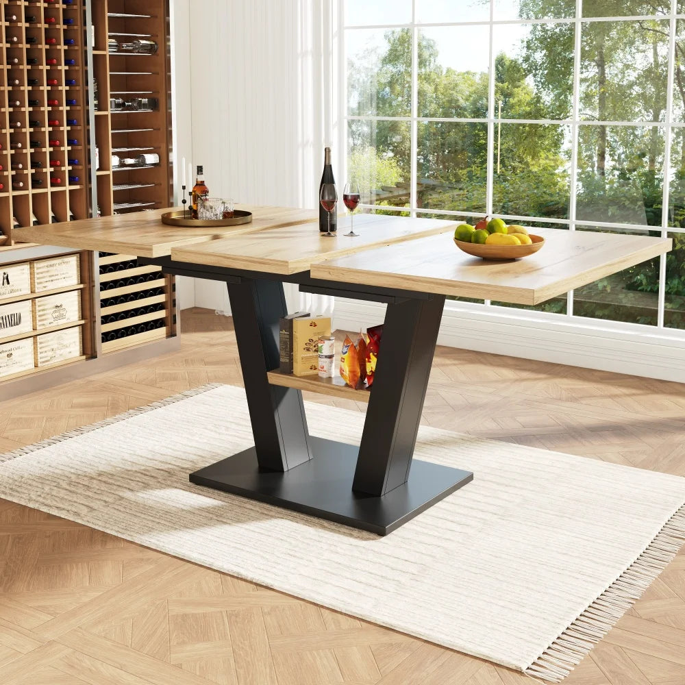 Table à manger en bois télescopique