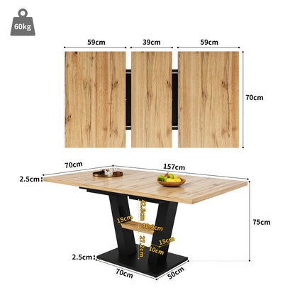 Table à manger en bois télescopique