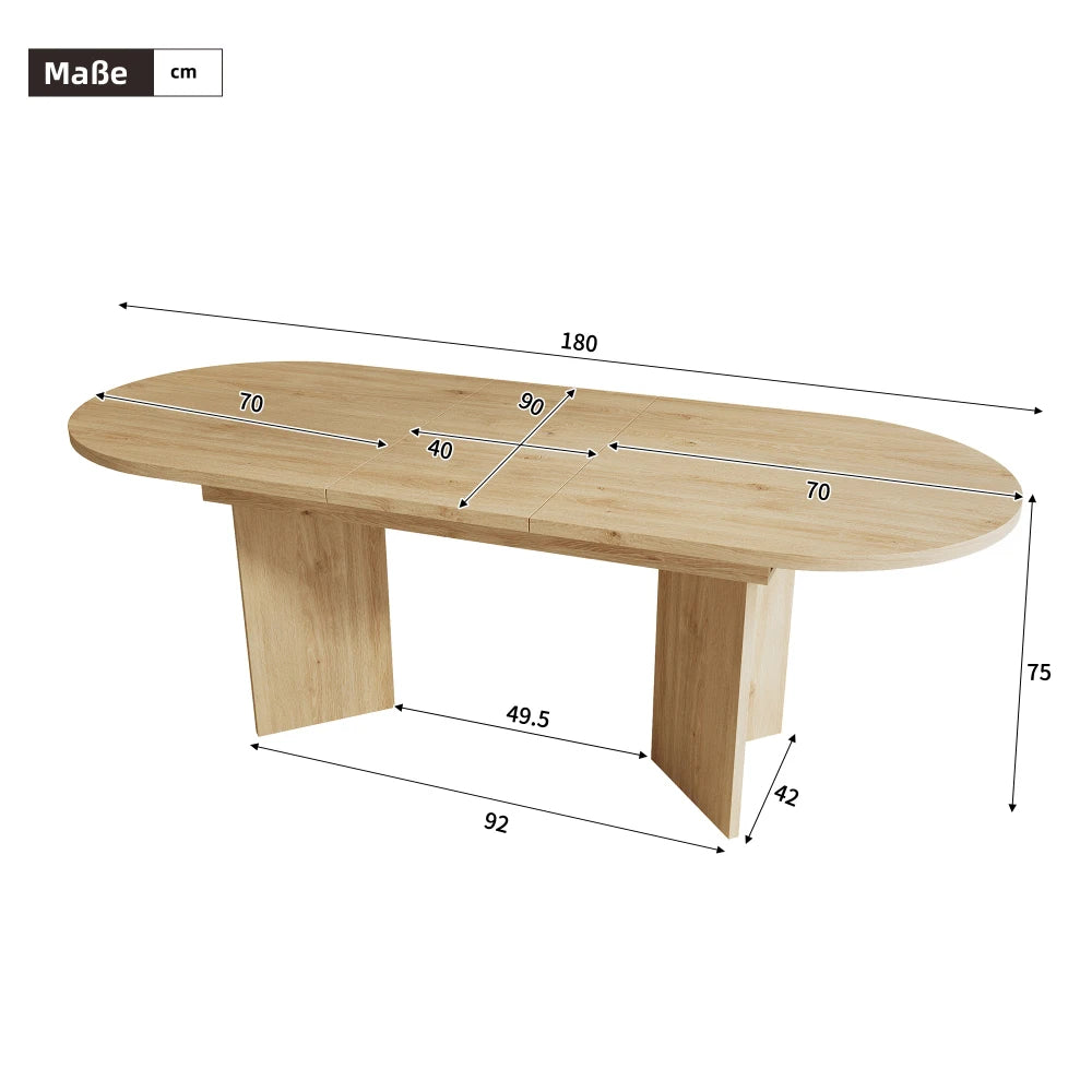 Table à manger ovale extensible