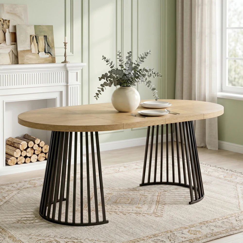 Table à manger extensible pieds en métal