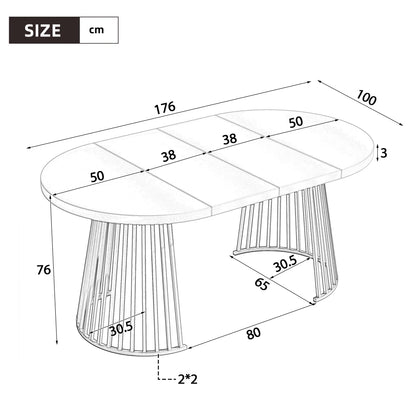 Table à manger extensible pieds en métal