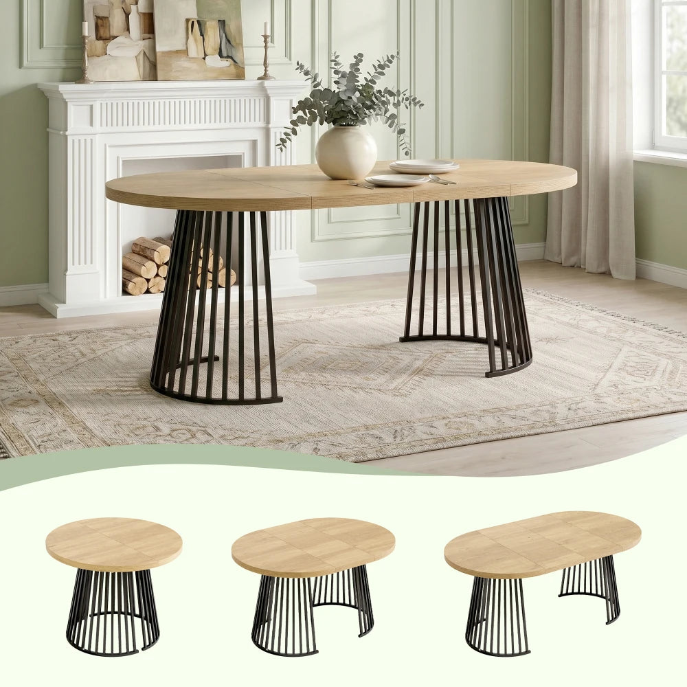 Table à manger extensible pieds en métal