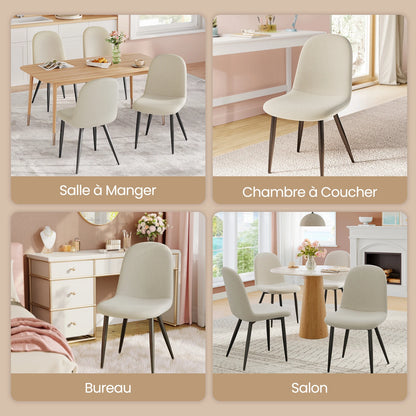 Lot 6 chaises en lin