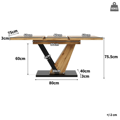 Table à manger en bois télescopique