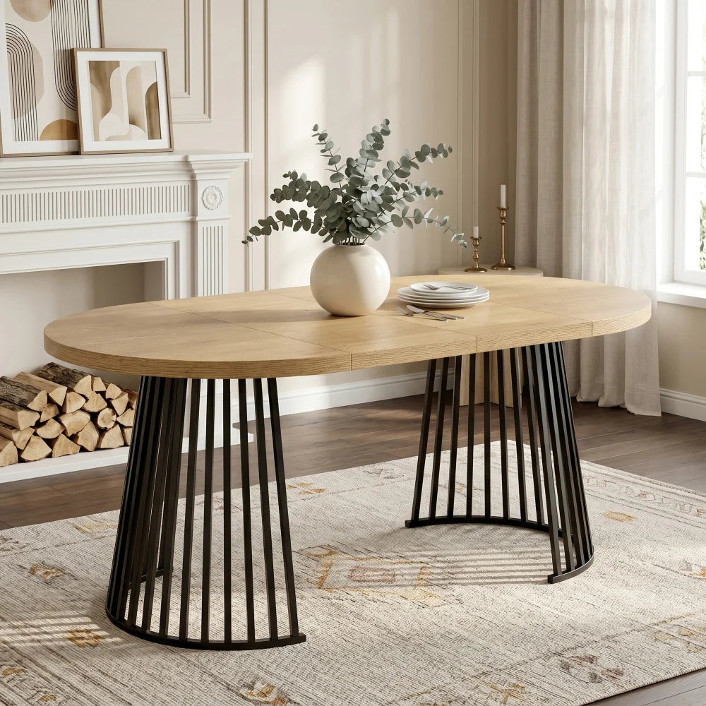Table à manger extensible pieds en métal