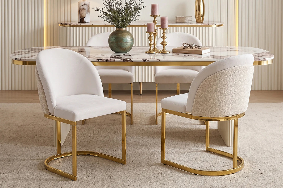 Lot 4 chaises chenille
