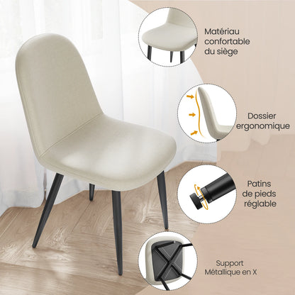 Lot 6 chaises en lin
