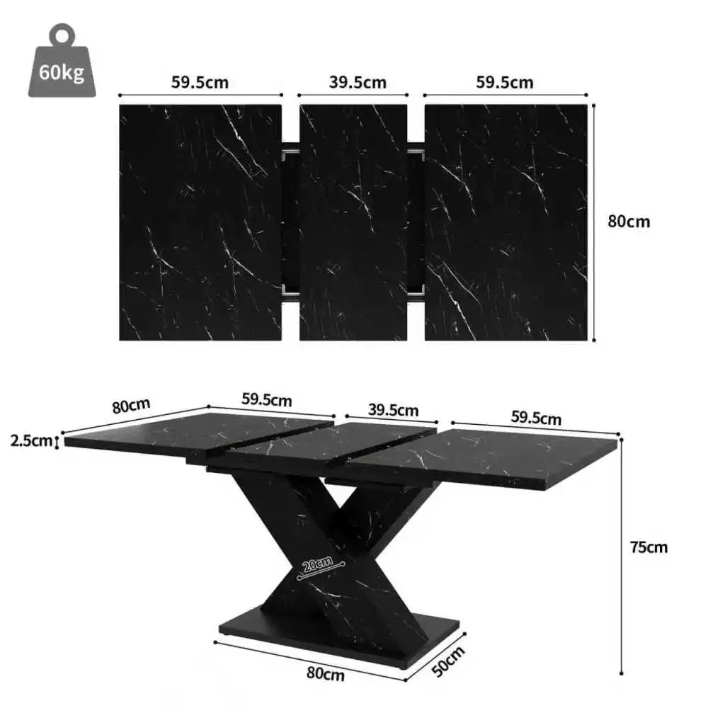 Table à manger en bois télescopique