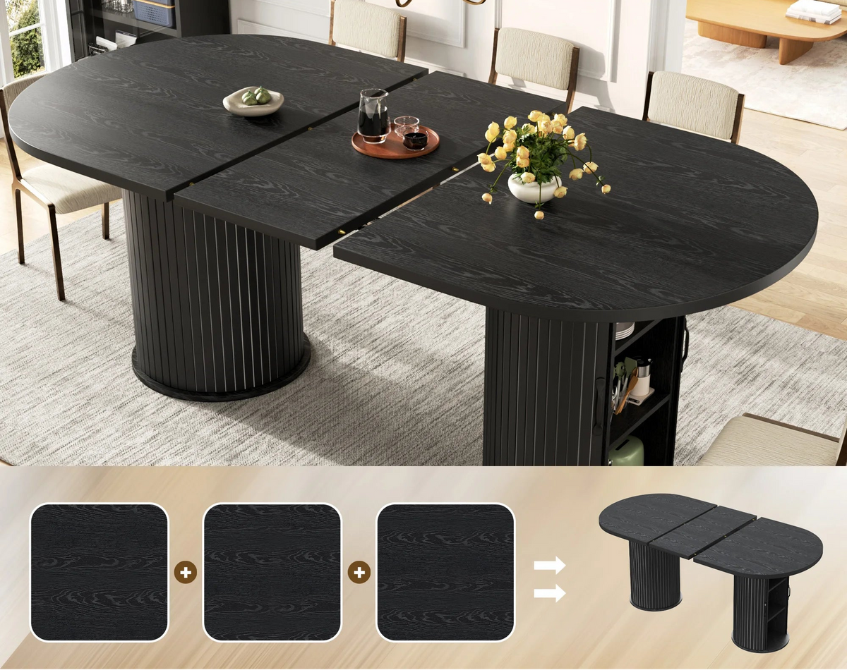 Table à manger avec compartiment de rangement
