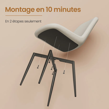 Lot 6 chaises en lin