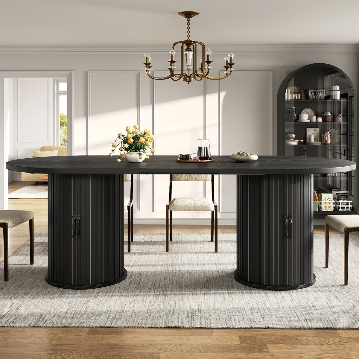 Table à manger avec compartiment de rangement