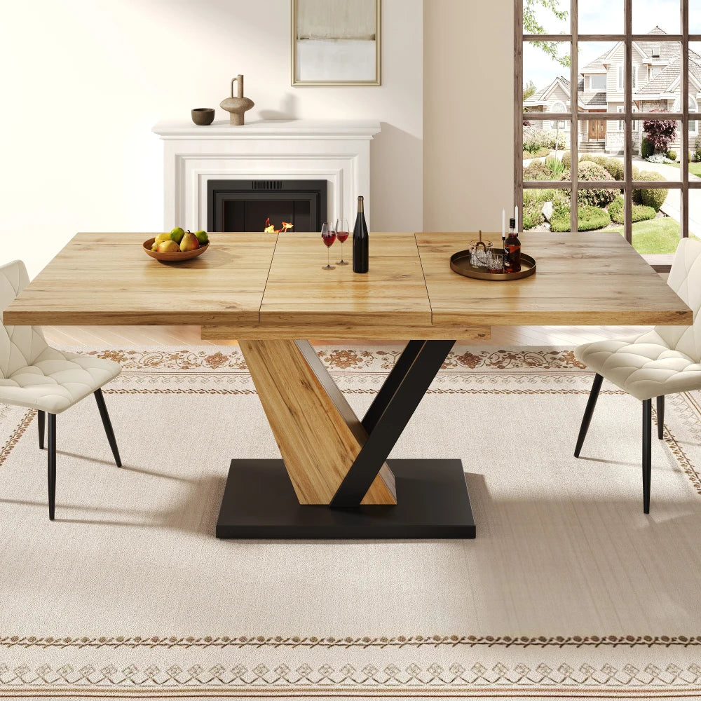 Table à manger en bois télescopique