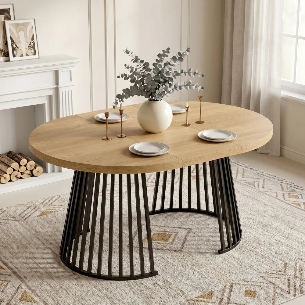 Table à manger extensible pieds en métal