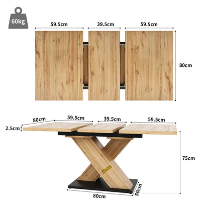 Table à manger en bois télescopique