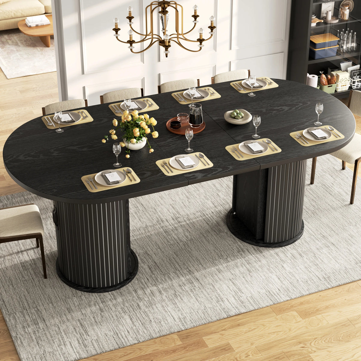 Table à manger avec compartiment de rangement